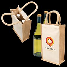Eco Jute 2 Bottle Wine Bag