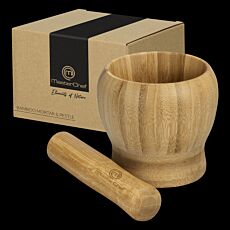 Bamboo Mortar and Pestle