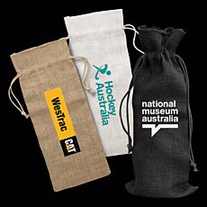 Jute Wine Drawstring Bag