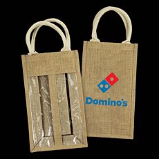 Serena Jute Double Wine Carrier 