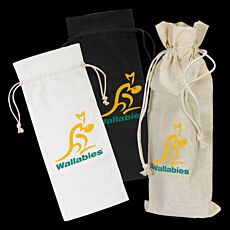 Cotton Wine Drawstring Bag