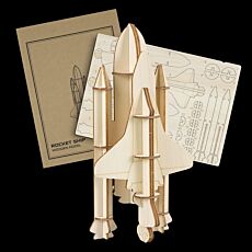 Laser Cut Rocket Ship Wooden Model
