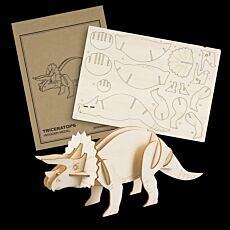 Laser Cut Triceratops Wooden Model