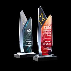 Coloured Background Glass Trophies