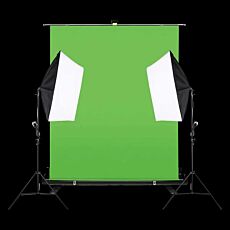 Retractable Chroma Panel W/ 2 Head Soft Box Kit