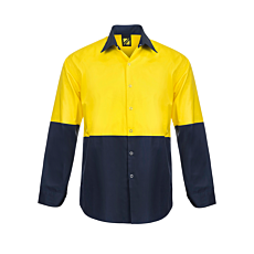 Hi Vis Long Sleeve Vented Cotton Drill Food Industry Shirt