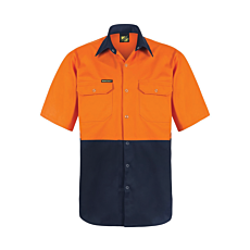 Short Sleeve Cotton Drill Industrial Laundry Shirt