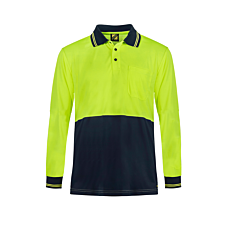 Hi Vis Light Weight Long Sleeve Micromesh Polo With Pocket