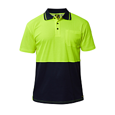 Hi Vis Two Tone Short Sleeve Cotton Back Polo