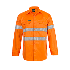 Hi Vis Long Sleeve Cotton Drill Shirt