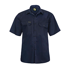 Short Sleeve Vented Cotton Drill Shirt