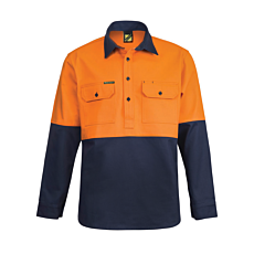 Hybrid Half Placket Cotton Drill with Gusset Sleeves.