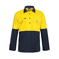 Hi Vis Two Tone Vented Cotton Drill Shirt