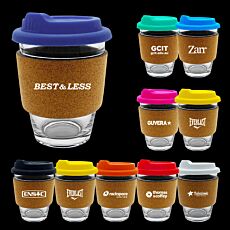 340ml Carlo Glass Coffee Cup - Cork Band