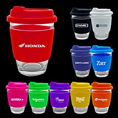 340ml Carlo Glass Coffee Cup - Silicon Band