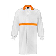 Long Sleeve Food Industry Dustcoat With Contrast Collar