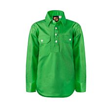 Kids  Long Sleeve Closed Front Cotton Drill Shirt