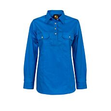 Ladies  Long Sleeve Closed Front Cotton Drill Shirt
