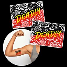 Deadly Temporary Tattoos Aboriginal Flag Colours