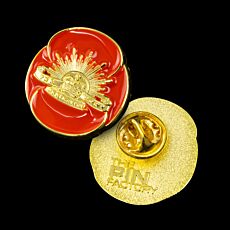 Red Poppy Lapel Pin Emblem