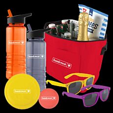 Beach Cooler Bag Drink Bottle & Frisbee Pack