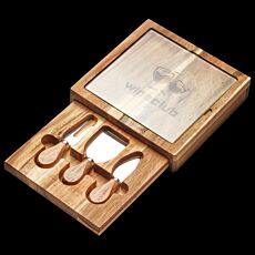 Braemar Glass Cheese Board & Knife Set