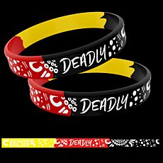 Deadly Wristbands Aboriginal Flag Colours