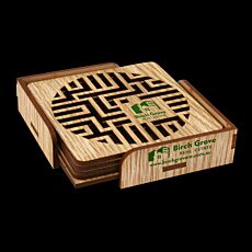 Eco MDF Coaster Set with Optional Flat Holder
