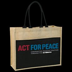 Jute Contrast Tote Bag