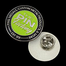 25mm Soft Enamel - PMS 2297 C/Black, Shiny Silver Base