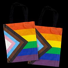 LGBTQ+ Pride Progress Flag Cotton Tote Bag