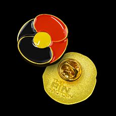 Red Poppy Lapel Pin Indigenous Flag
