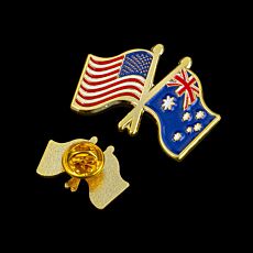 America & Australia Flag Friendship Pin