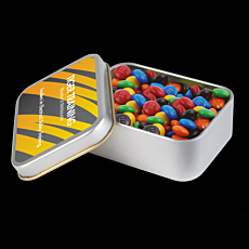 M&M's in Silver Rectangular Tins