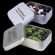 Beans in Silver Rectangular Tins 