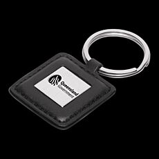 Square Leather Keyring