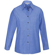 Ladies Wrinkle Free Chambray Long Sleeve Shirt