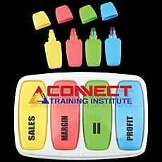 Set of 4 Extendable Wax Highlight Markers in Case