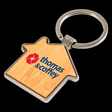 House Bamboo Zinc Keytag