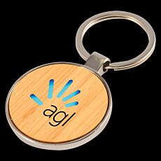 Circle Bamboo Zinc Keytag
