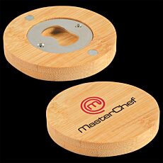 Discus Bamboo Bottle Opener Coaster