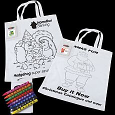 Colouring In Short Handle Tote Bag With Crayons