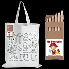 White Cotton Bag w/ Colouring Pencils