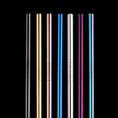 Metallic Stainless Steel Reusable Straws - 6mm x 266mm