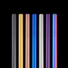 Metallic Stainless Steel Reusable Straws - 12mm x 215mm