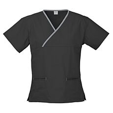 Womens Contrast Crossover Scrub Top
