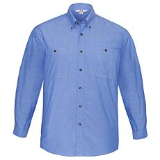 Mens Wrinkle Free Chambray Long Sleeve Shirt