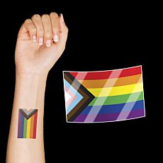 LGBTQ+ Pride Progress Flag Temporary Tattoo