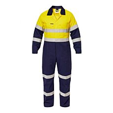 Two Tone Cotton Coveralls with Reflective Tape