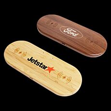 Dual Wireless Bamboo Charging Pad